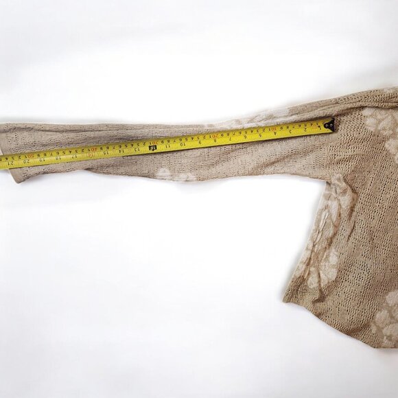 Style & Co Floral Knit Sweater M – Boho Layered Hem Beige Pullover Top - Picture 7 of 10